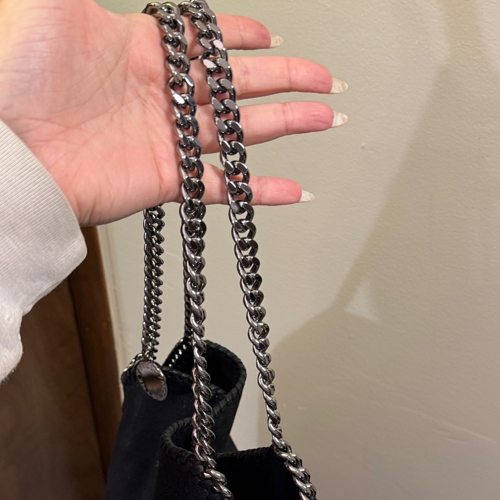 Stella McCartney Falabella Shaggy Dear Small Tote-Black Vegan Leather - Picture 4 of 16